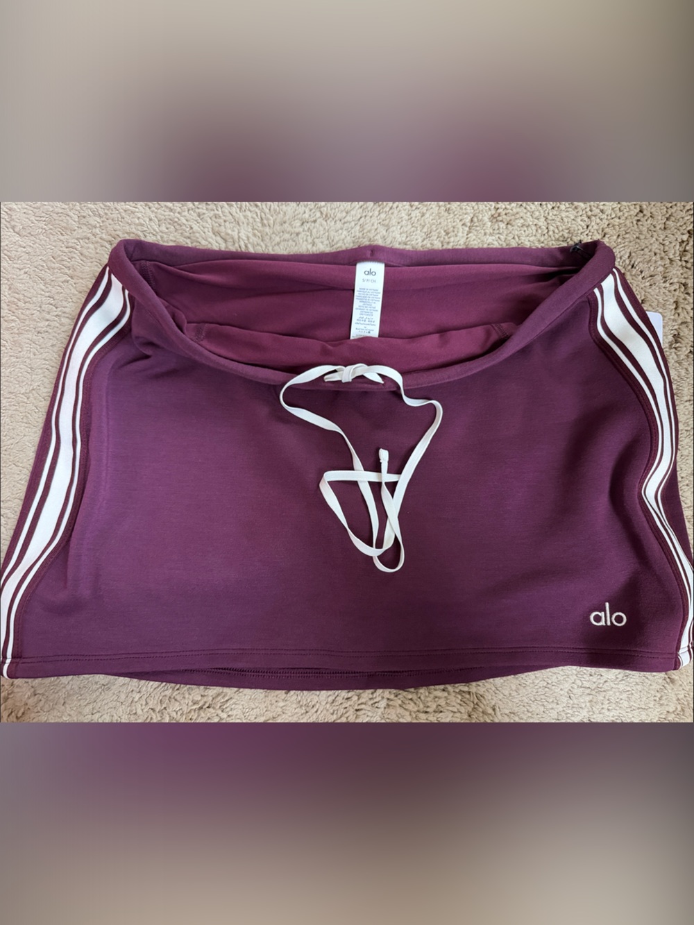 ALO Yoga Maroon Track Star Mini Skirt US Small